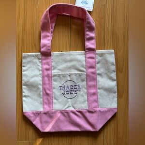 Trader Joe's Pink and Cream Tote Bag